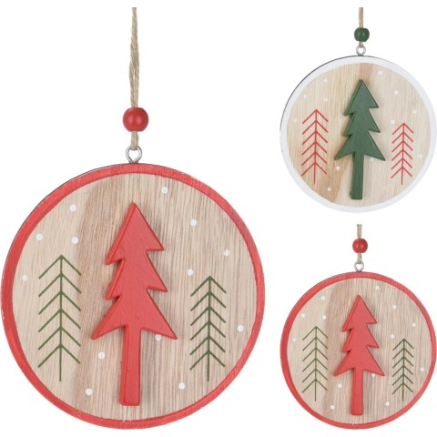 PENDENTE NATALE LEGNO 10CM 2AS